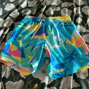 One pair swim shorts other w compression shorts inside